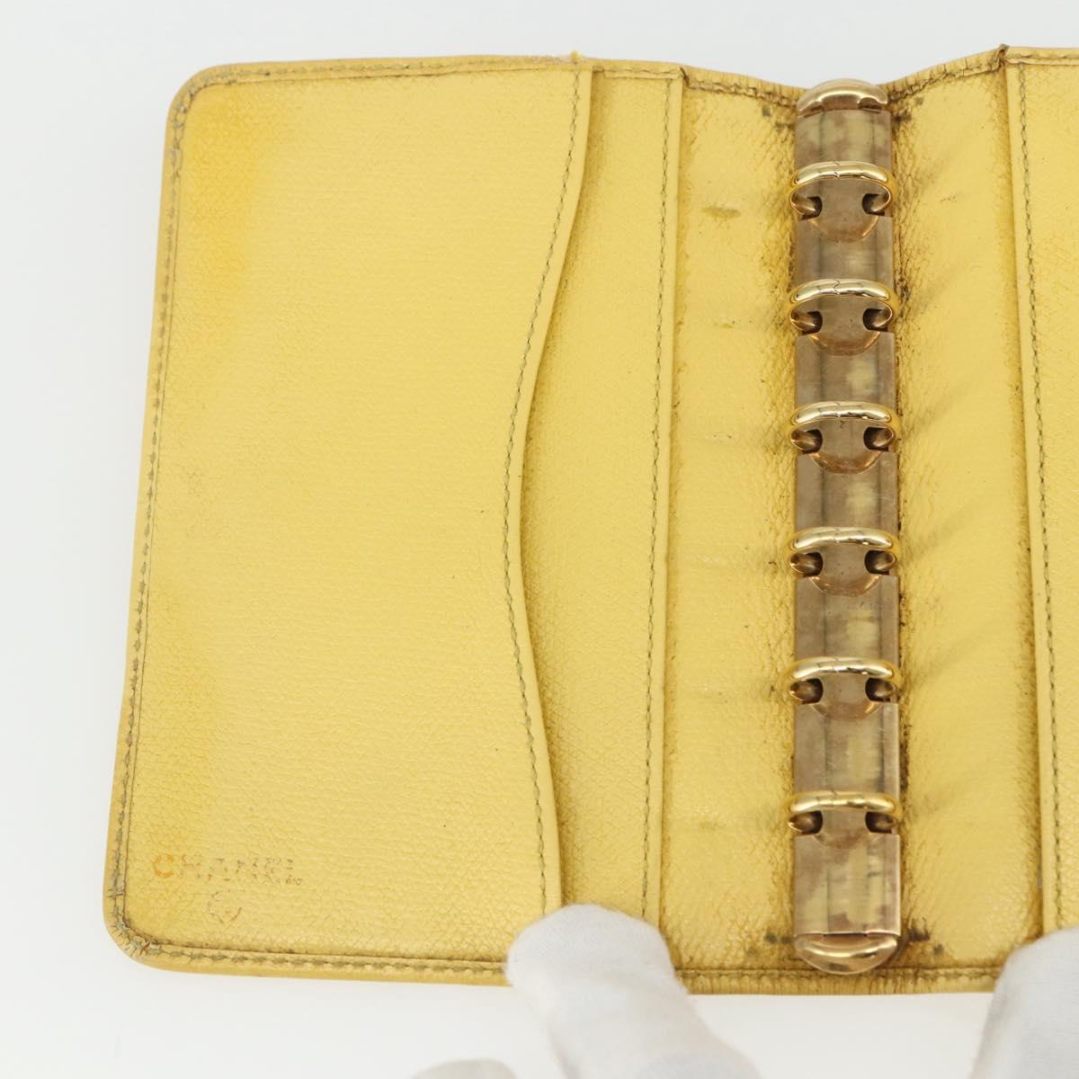 CHANEL Agenda Day Planner Cover Caviar Skin Yellow Gold CC Auth bs31454