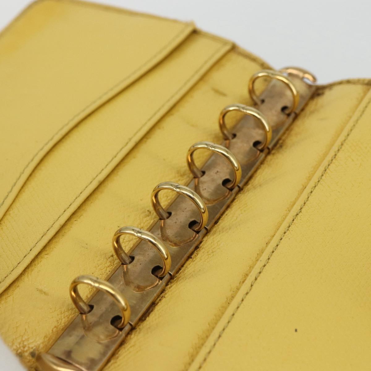 CHANEL Agenda Day Planner Cover Caviar Skin Yellow Gold CC Auth bs31454