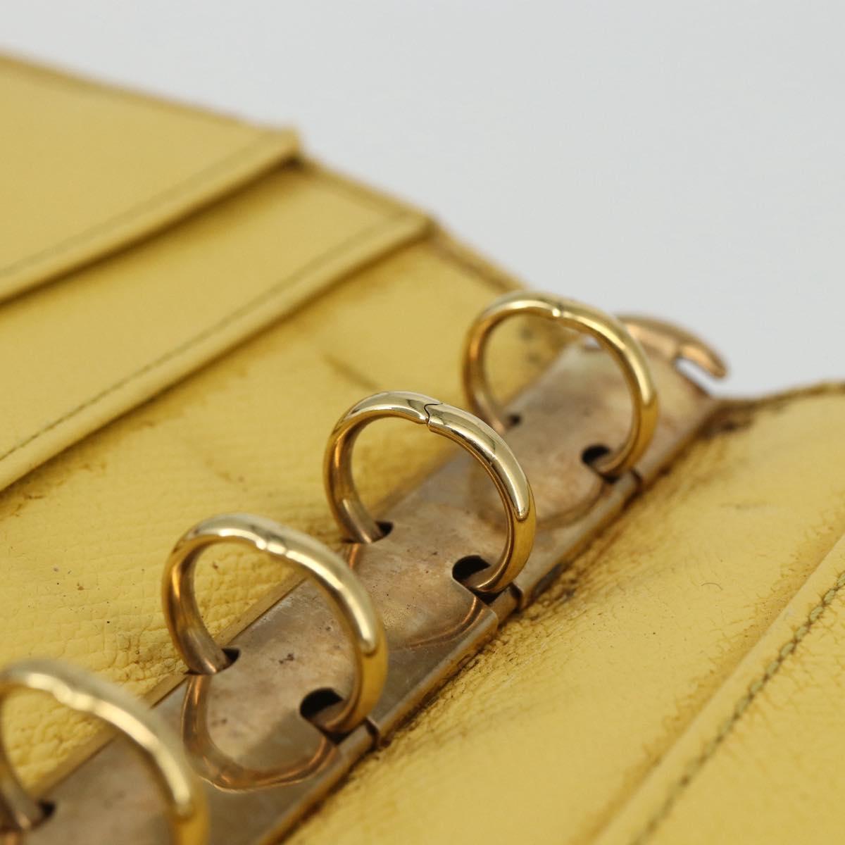 CHANEL Agenda Day Planner Cover Caviar Skin Yellow Gold CC Auth bs31454