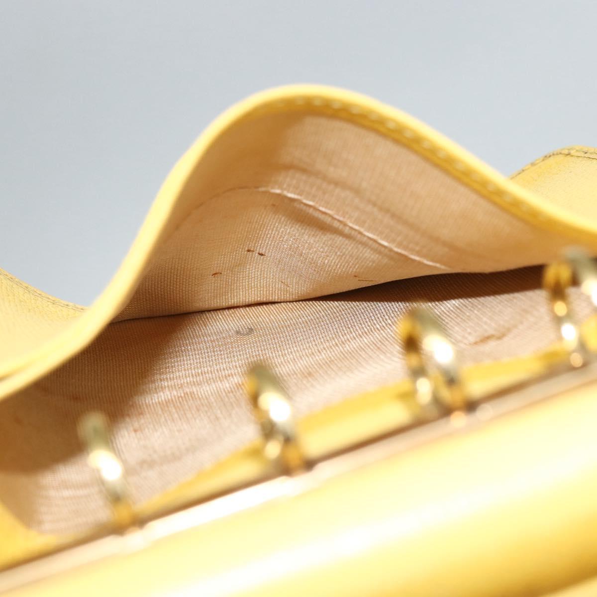 CHANEL Agenda Day Planner Cover Caviar Skin Yellow Gold CC Auth bs31454