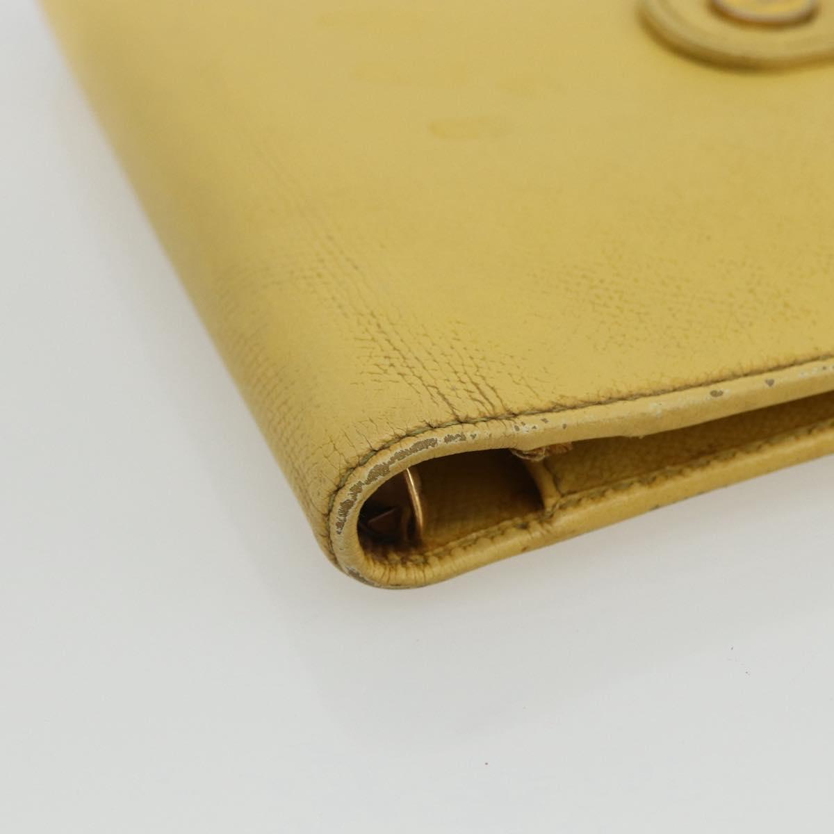 CHANEL Agenda Day Planner Cover Caviar Skin Yellow Gold CC Auth bs31454