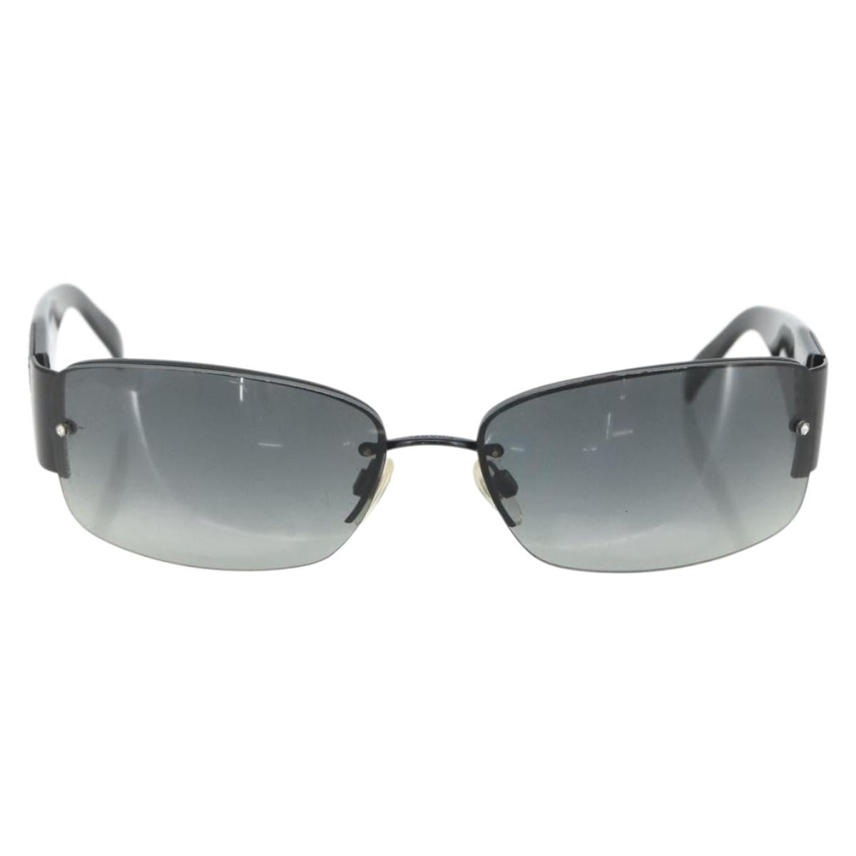 CHANEL Sunglasses plastic Black CC Auth bs31456