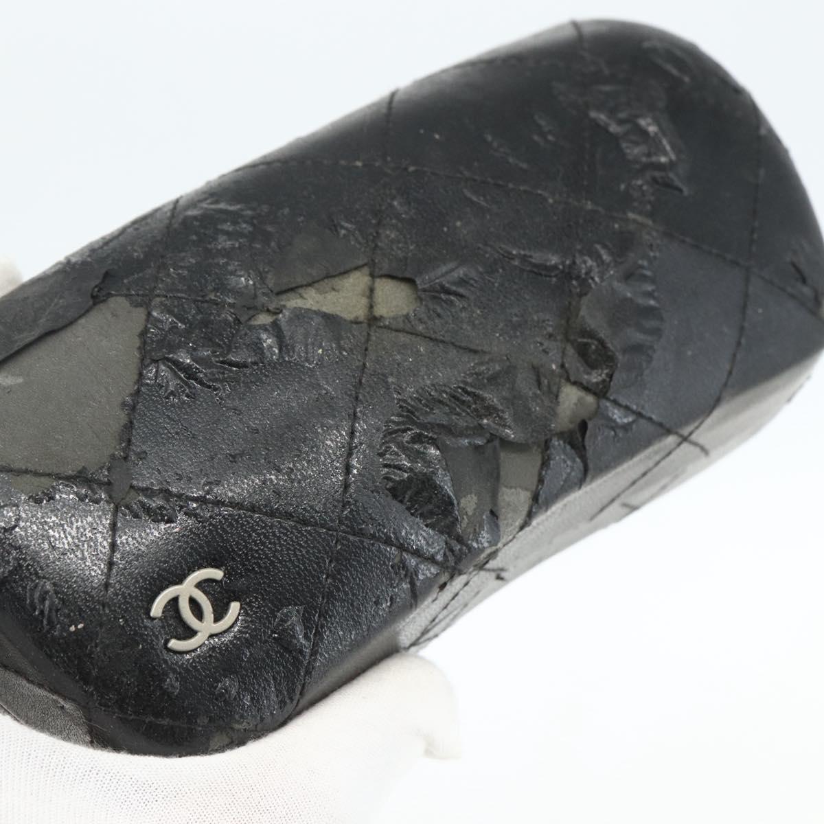 CHANEL Sunglasses plastic Black CC Auth bs31457