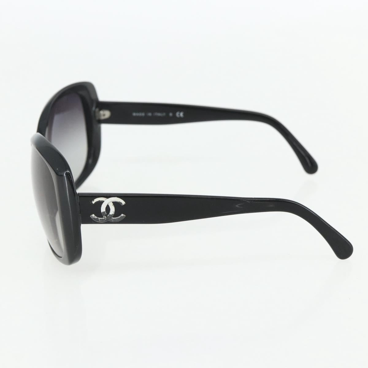 CHANEL Sunglasses plastic Black CC Auth bs31457