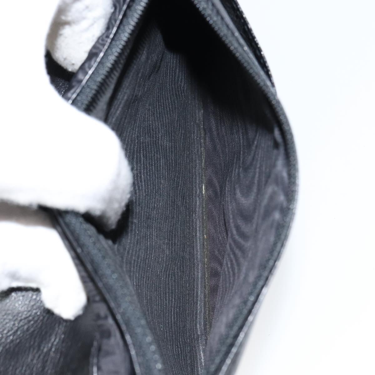 CHANEL COCO Mark Long Wallet Caviar Skin Black Gold CC Auth bs31461