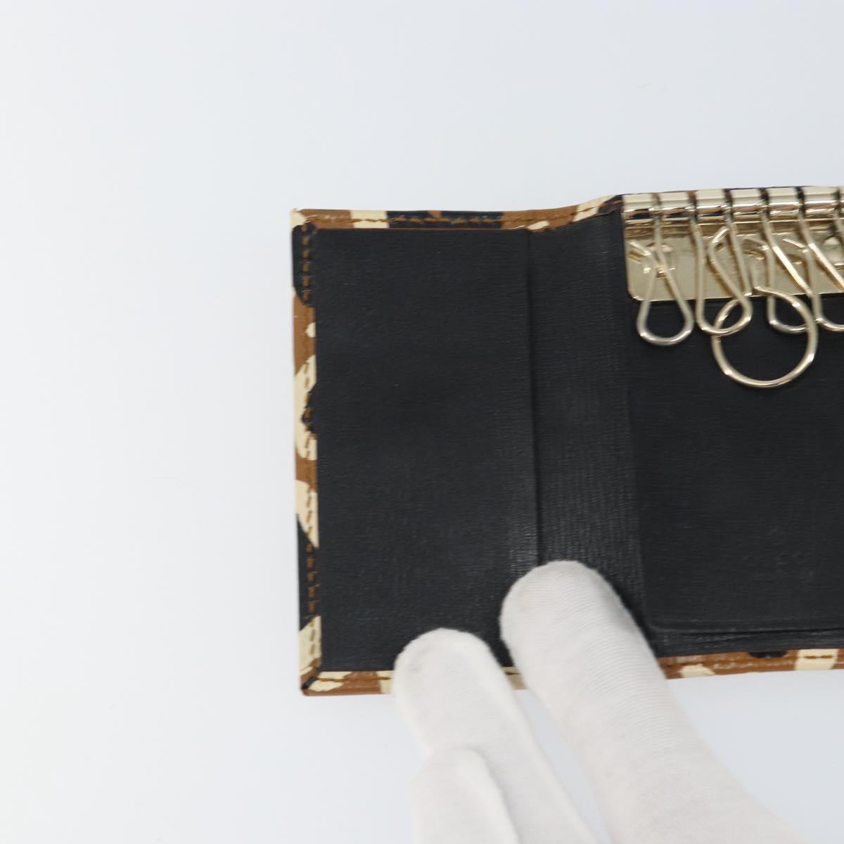 GUCCI Key Case Leather Brown Gold 354499 Auth bs31463