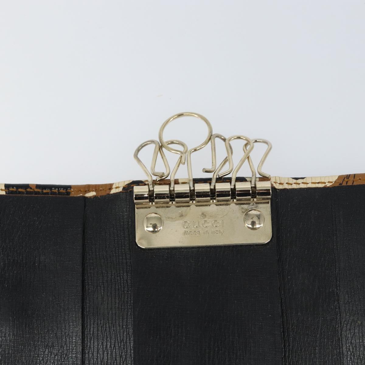 GUCCI Key Case Leather Brown Gold 354499 Auth bs31463