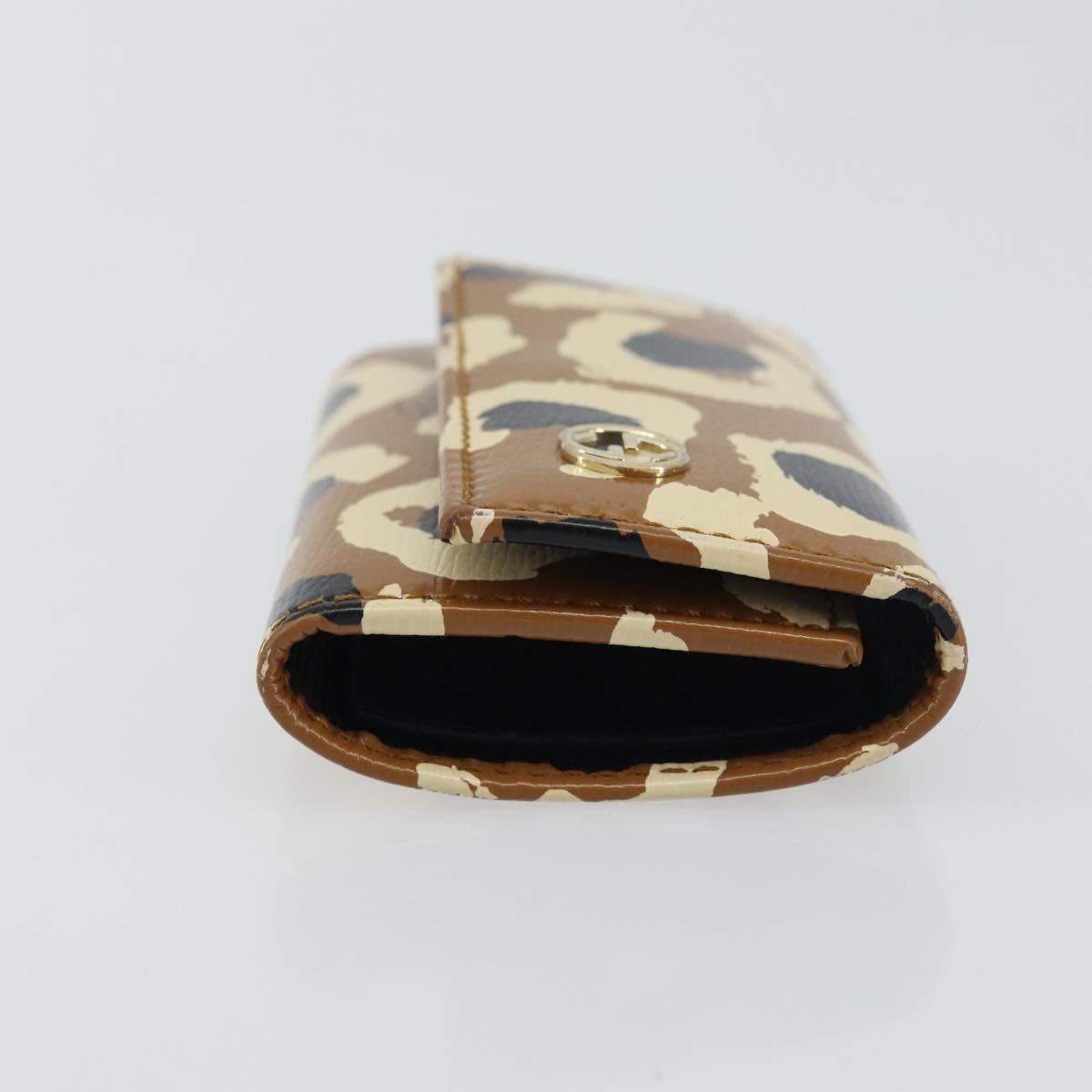 GUCCI Key Case Leather Brown Gold 354499 Auth bs31463