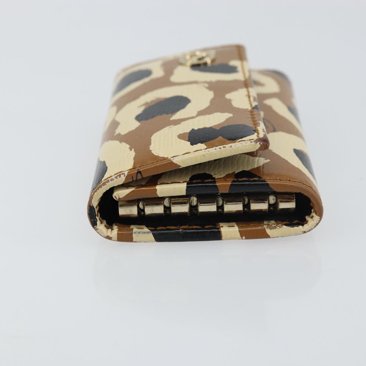 GUCCI Key Case Leather Brown Gold 354499 Auth bs31463