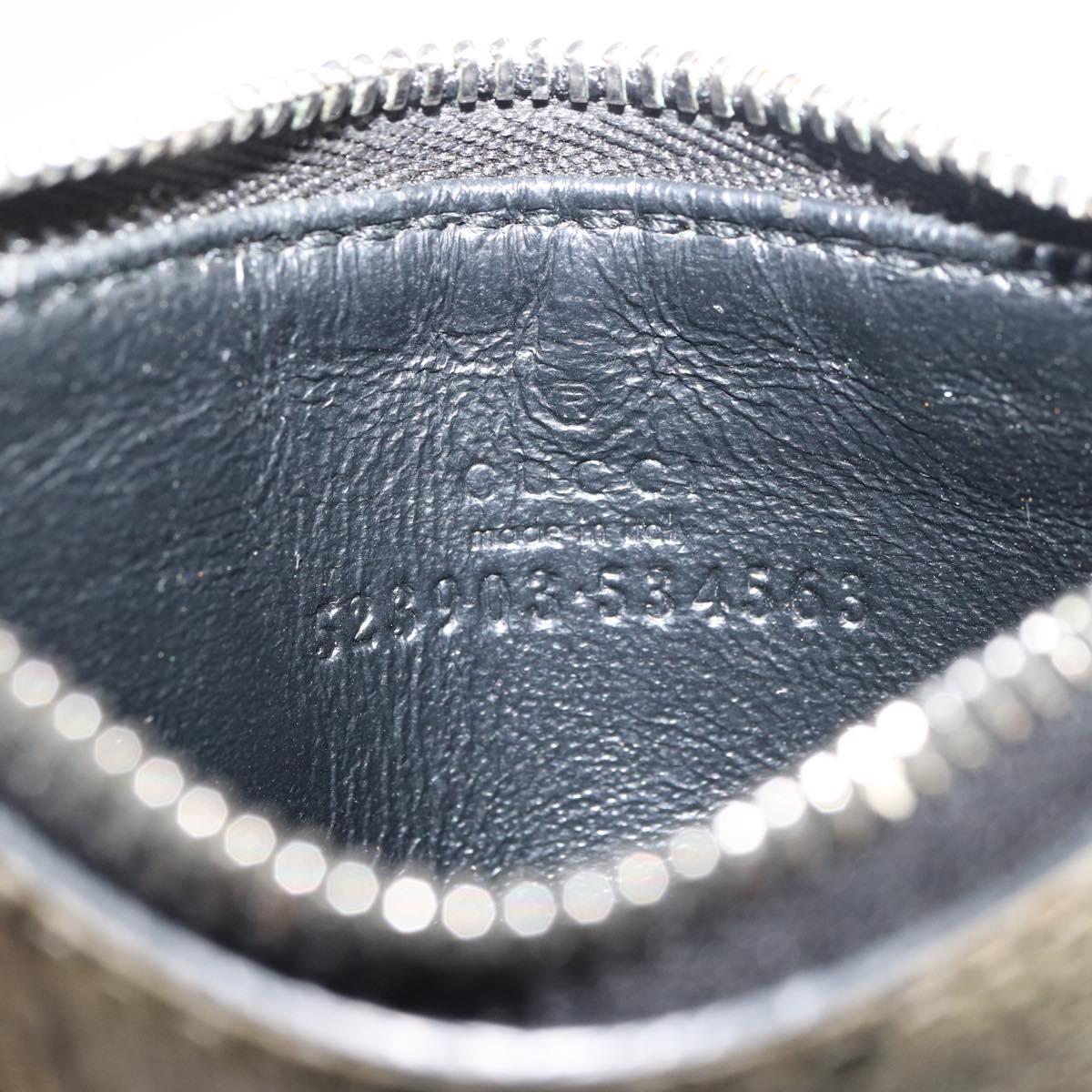 GUCCI GG Supreme Snake Coin Purse PVC Beige Silver Auth bs31464