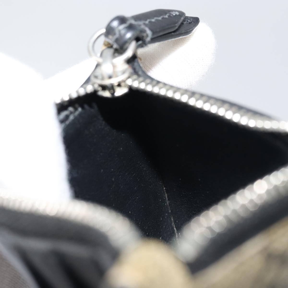 GUCCI GG Supreme Snake Coin Purse PVC Beige Silver Auth bs31464