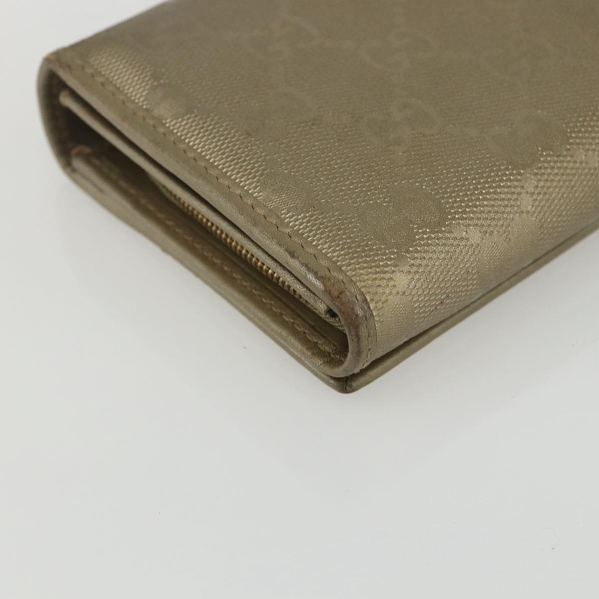 GUCCI GG implementation Long Wallet PVC Gold 224262 Auth bs31465