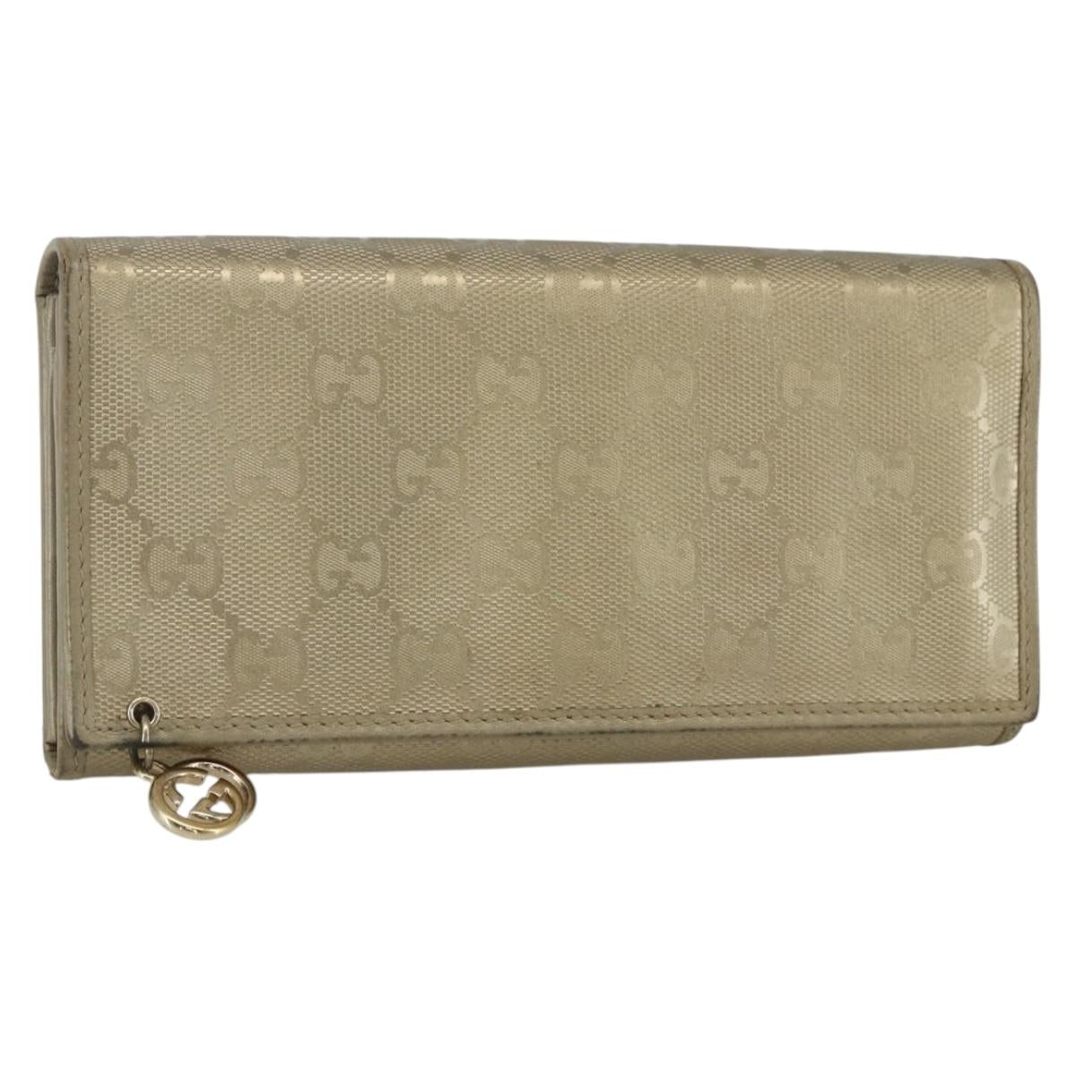 GUCCI GG implementation Long Wallet PVC Gold 224262 Auth bs31465