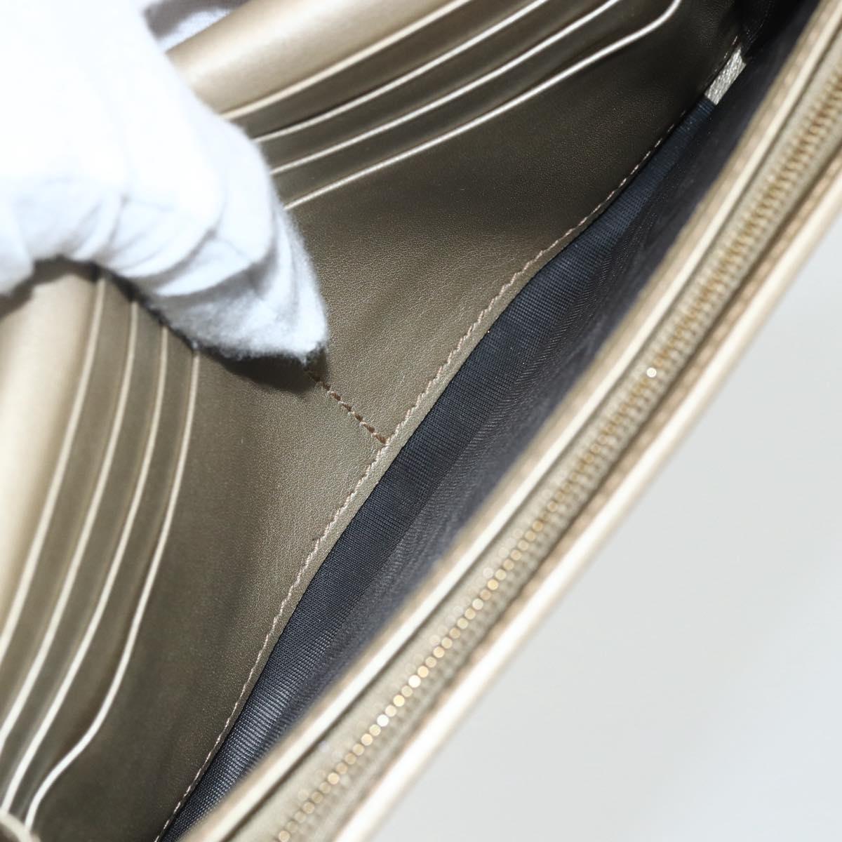 GUCCI GG implementation Long Wallet PVC Gold 224262 Auth bs31465