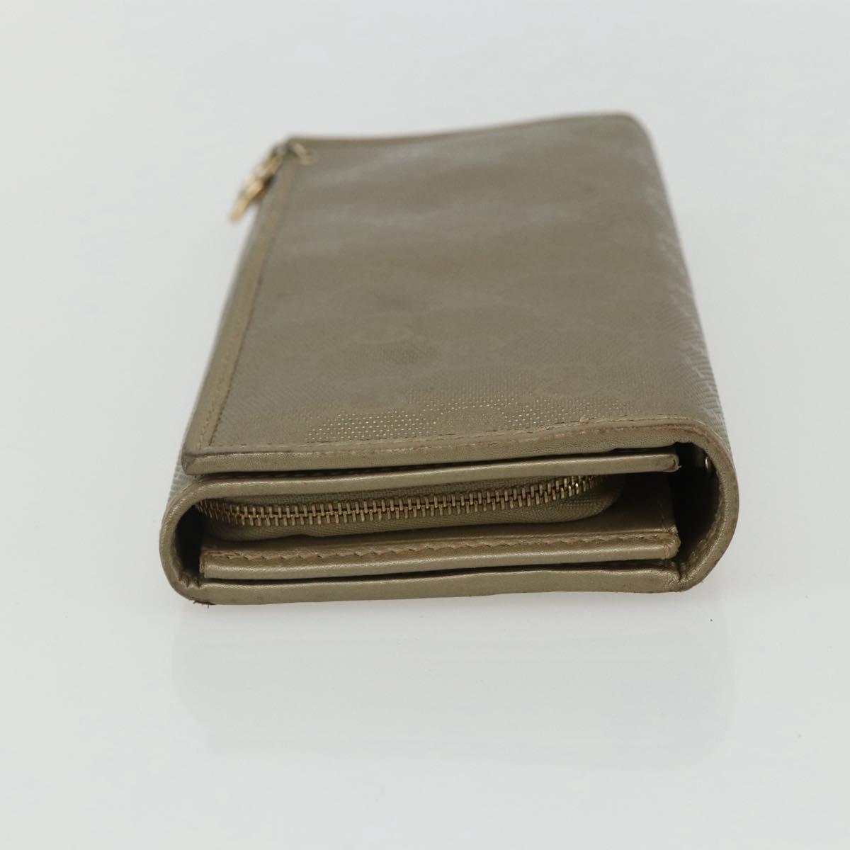GUCCI GG implementation Long Wallet PVC Gold 224262 Auth bs31465