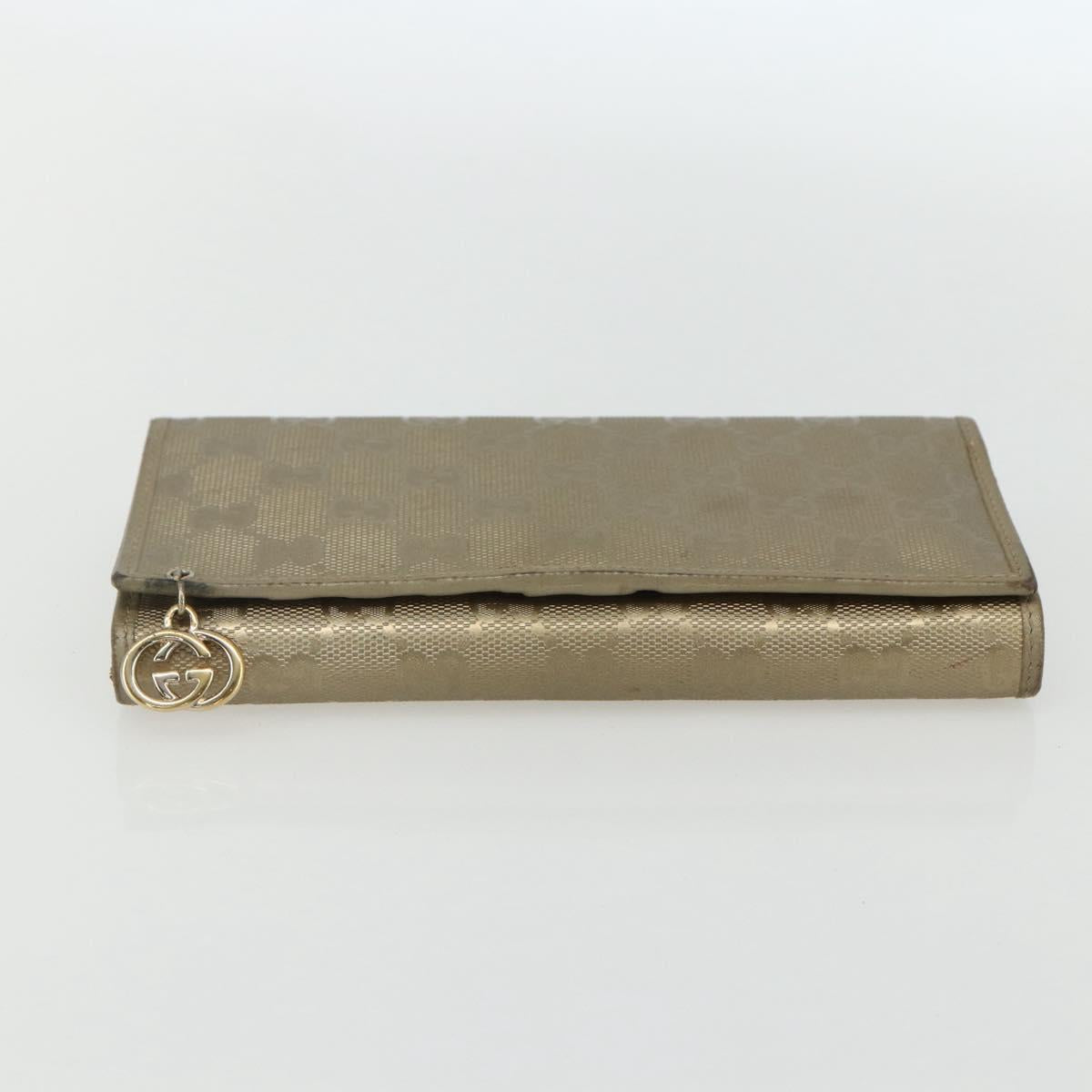 GUCCI GG implementation Long Wallet PVC Gold 224262 Auth bs31465
