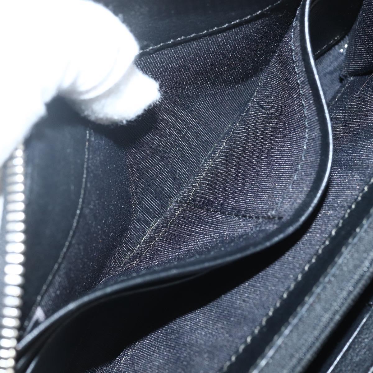 Jimmy Choo Studs Long Wallet Leather Black Silver Auth bs31467