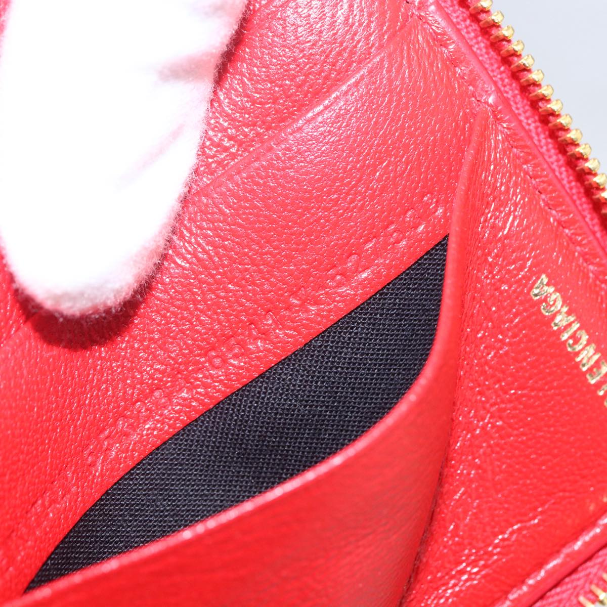 BALENCIAGA Long Wallet Enamel Red 553884 Auth bs31472
