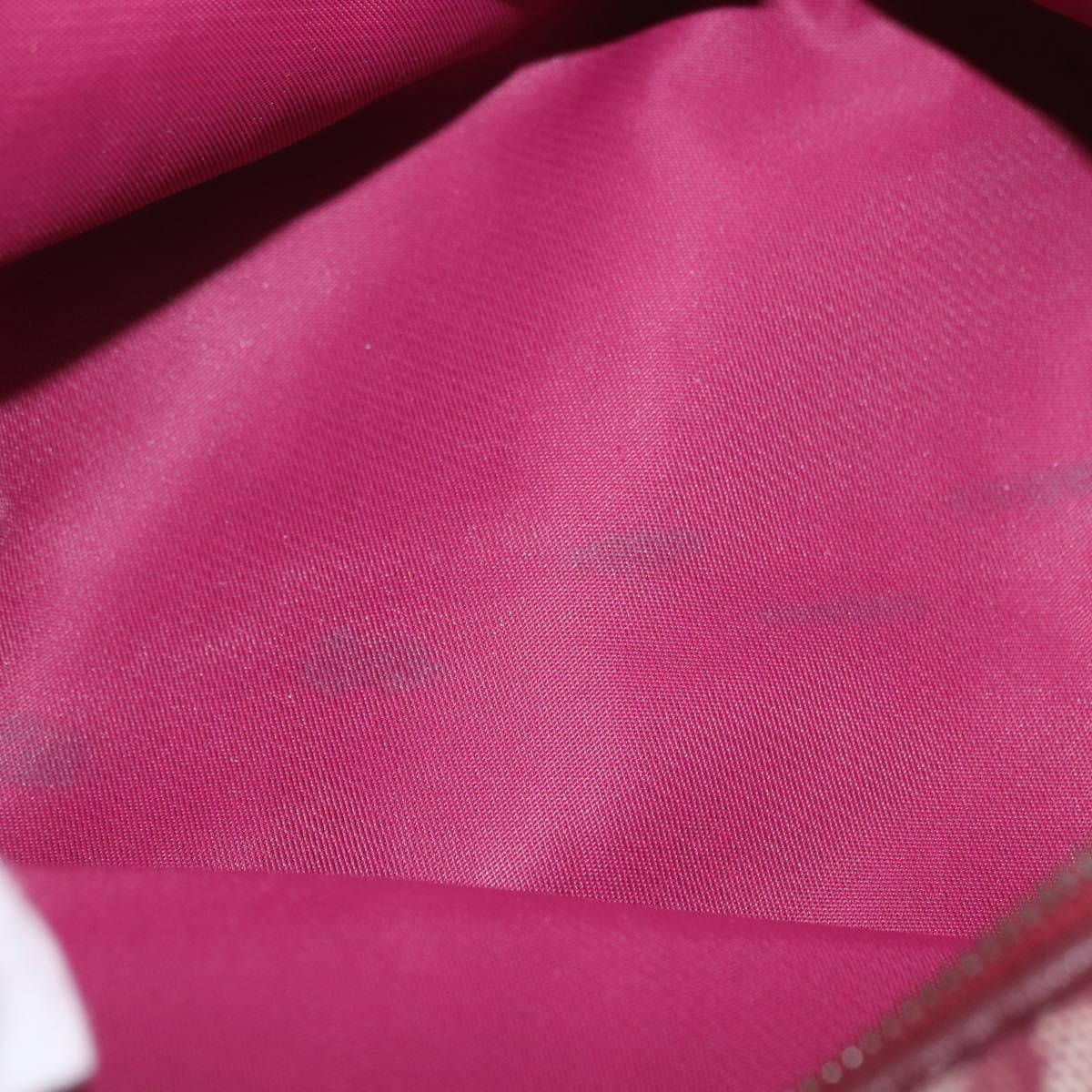 Christian Dior Trotter Canvas Pouch Red Silver Auth bs31473