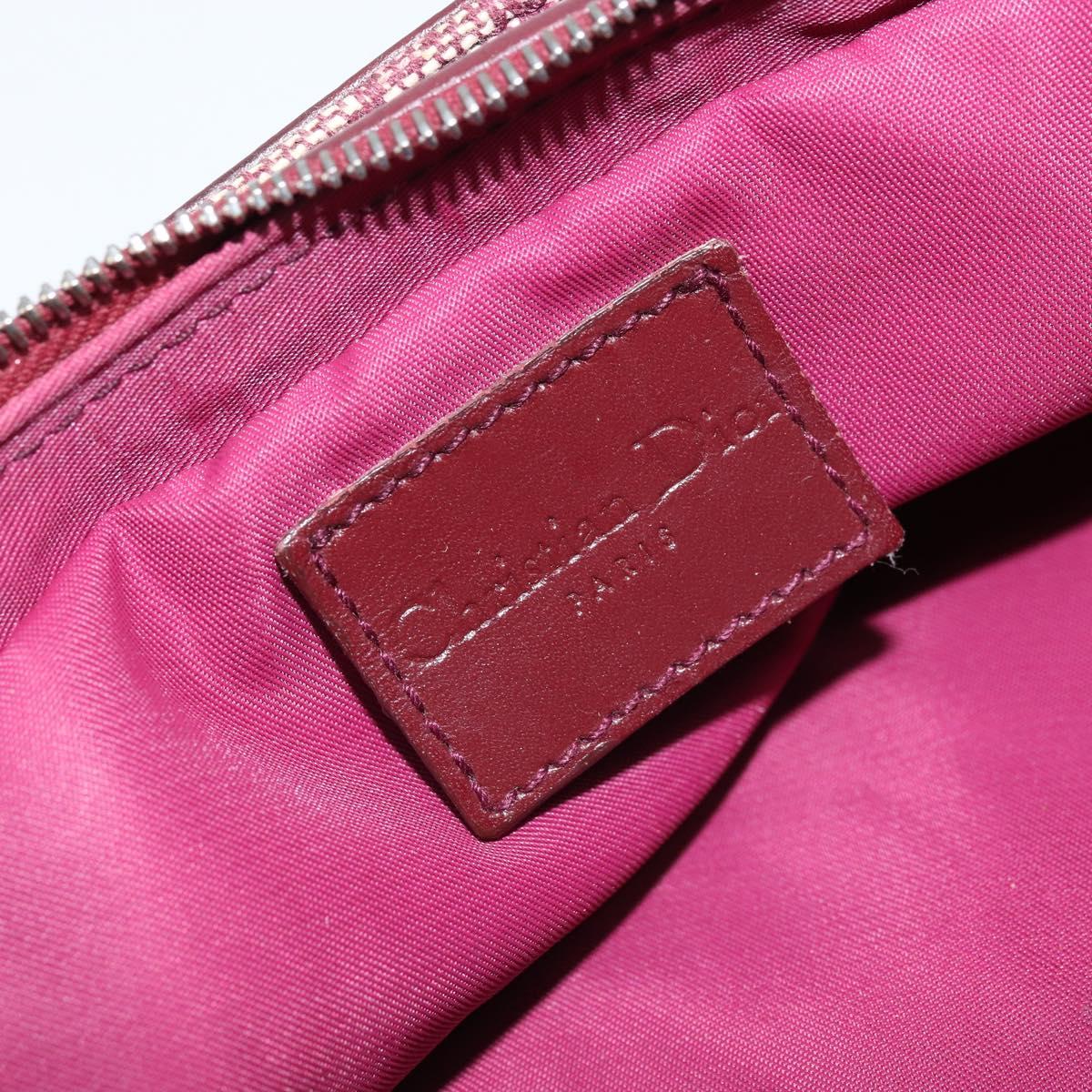 Christian Dior Trotter Canvas Pouch Red Silver Auth bs31473V