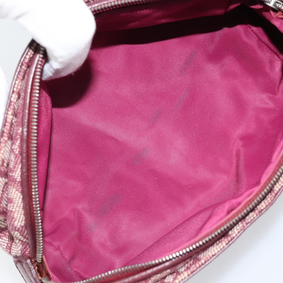 Christian Dior Trotter Canvas Pouch Red Silver Auth bs31473V