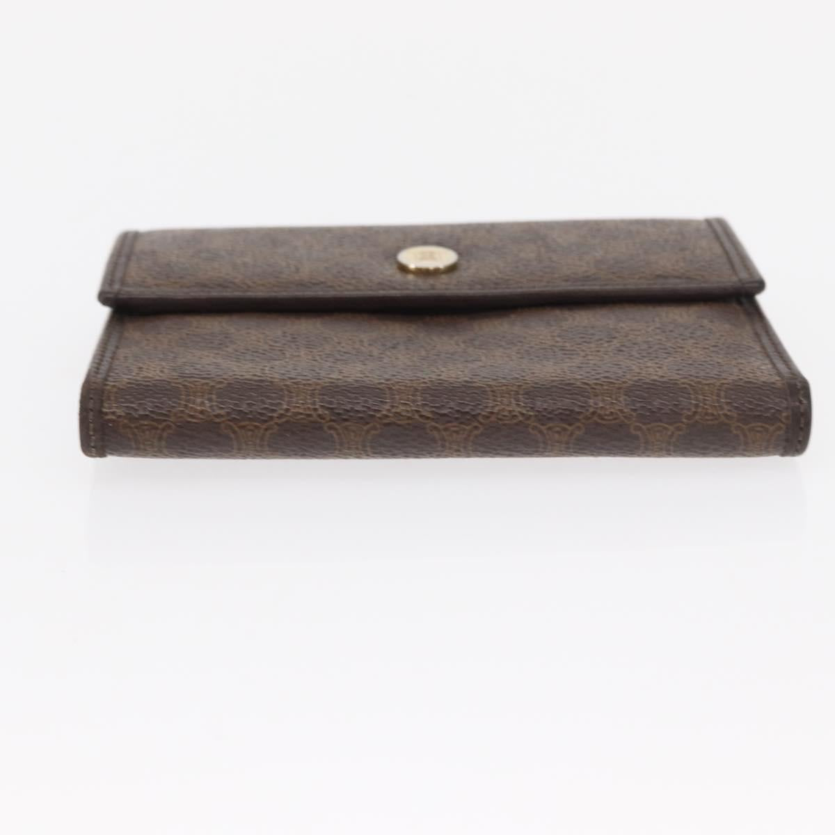 CELINE Macadam Canvas Wallet PVC Canvas 3 Set Brown Beige Auth bs31476