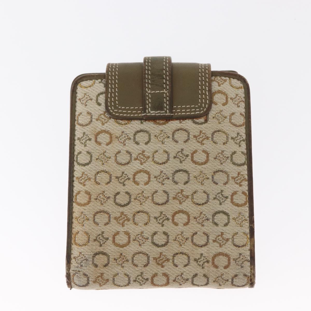CELINE Macadam Canvas Wallet PVC Canvas 3 Set Brown Beige Auth bs31476