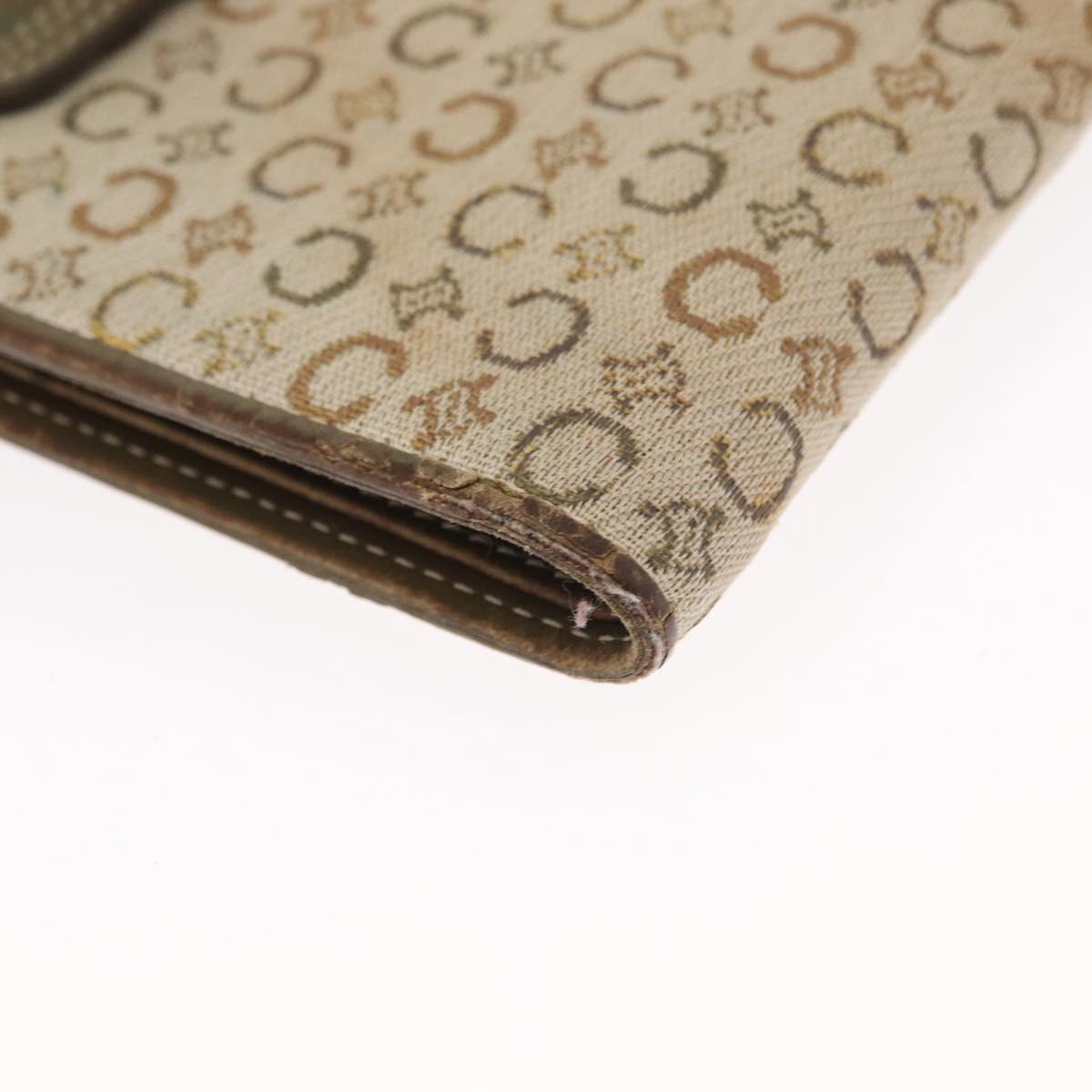 CELINE Macadam Canvas Wallet PVC Canvas 3 Set Brown Beige Auth bs31476
