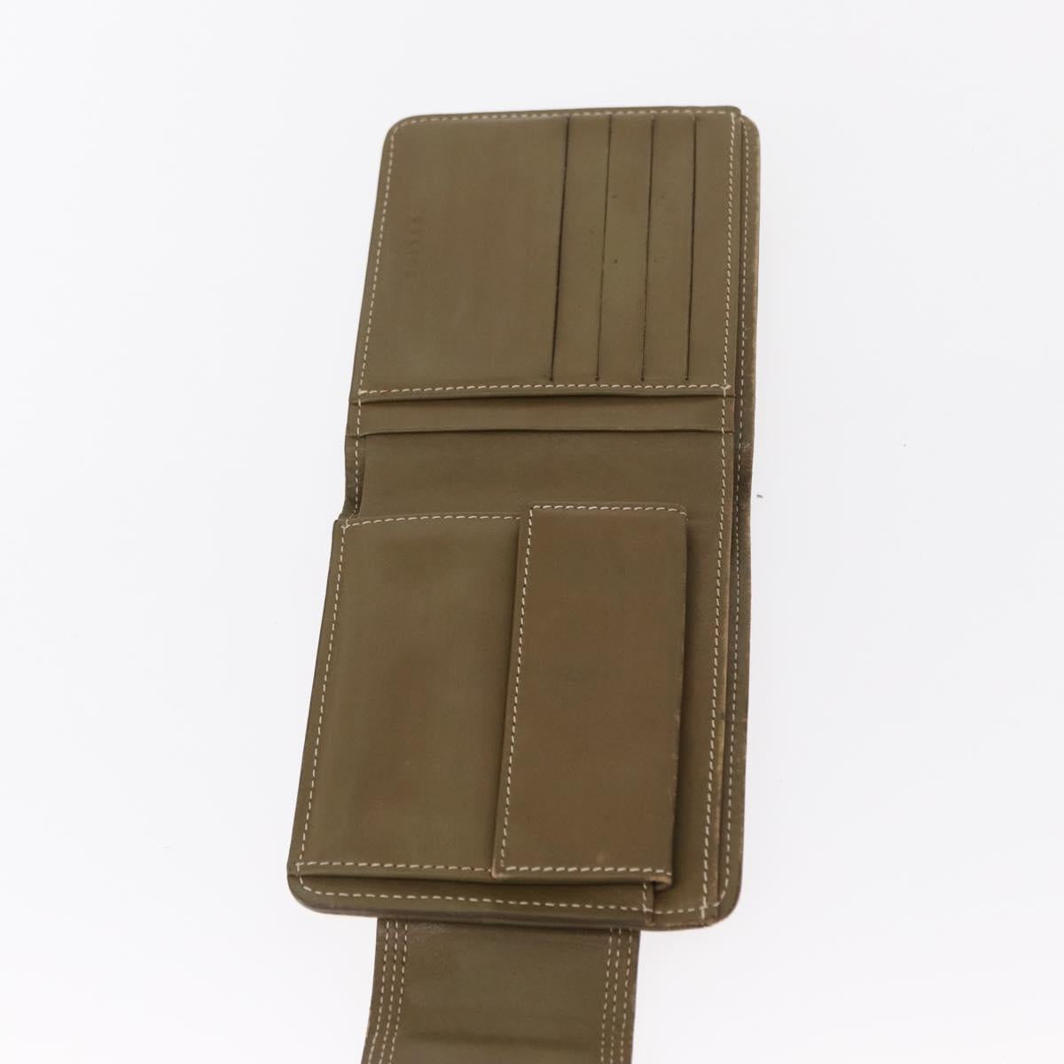 CELINE Macadam Canvas Wallet PVC Canvas 3 Set Brown Beige Auth bs31476