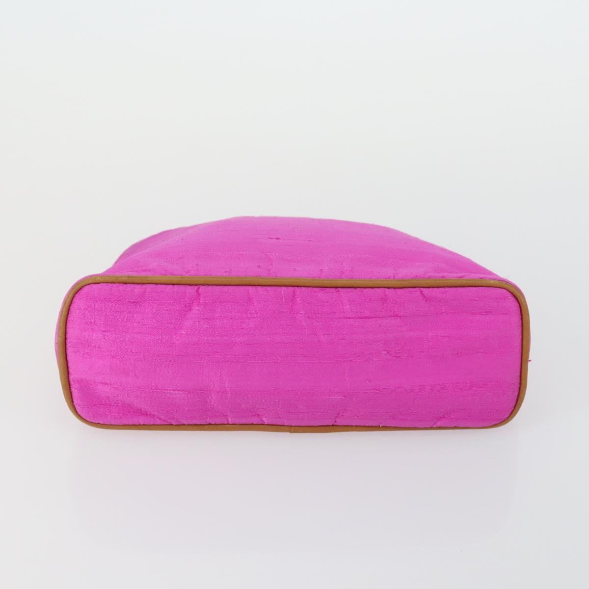 HERMES Pouch Canvas 3 Set Pink Black Brown Auth bs31480