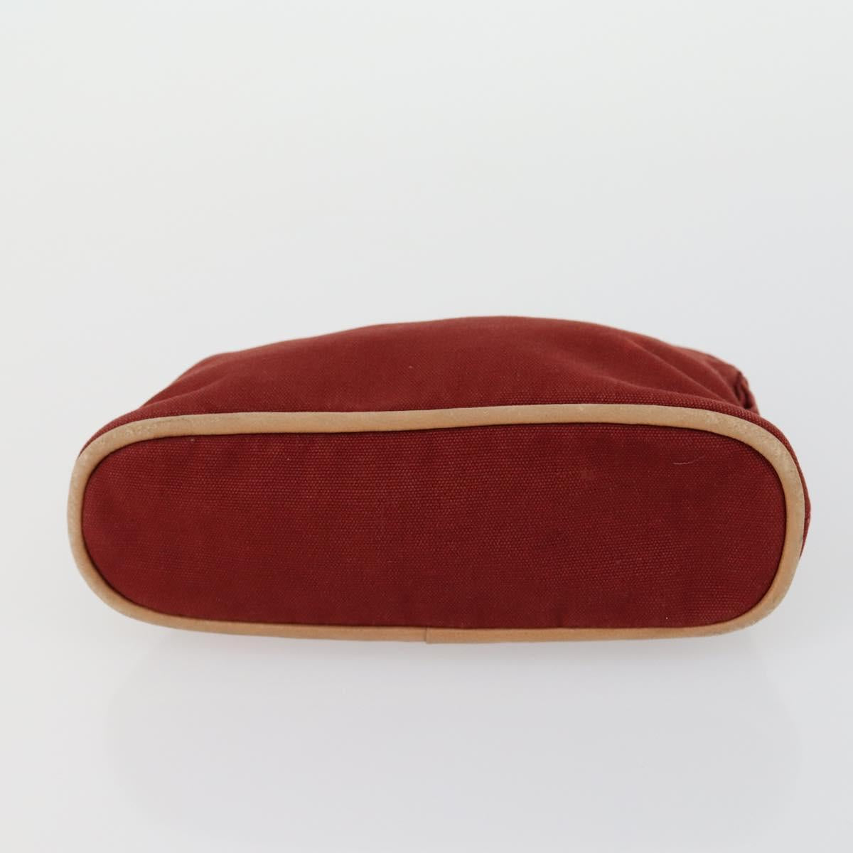 HERMES Pouch Canvas 3 Set Pink Black Brown Auth bs31480