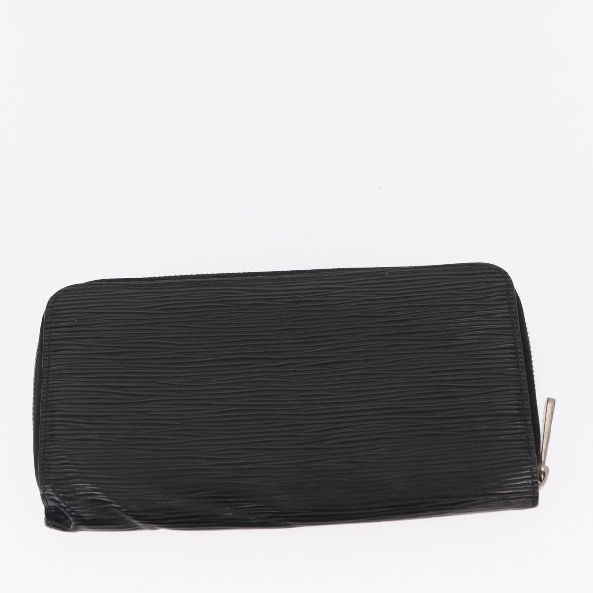 LOUIS VUITTON Epi Wallet Leather 2 Set Black LV Auth bs31483