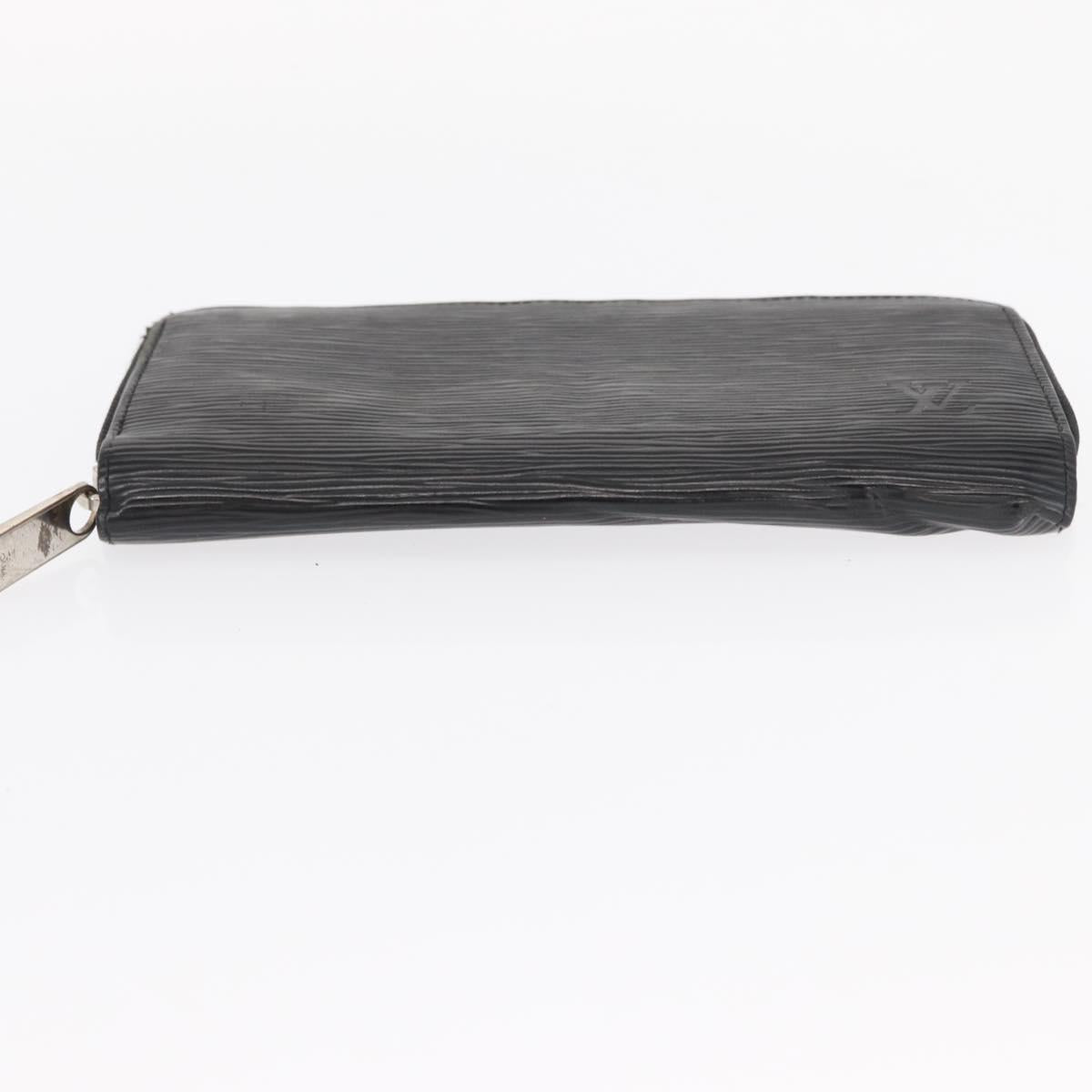 LOUIS VUITTON Epi Wallet Leather 2 Set Black LV Auth bs31483