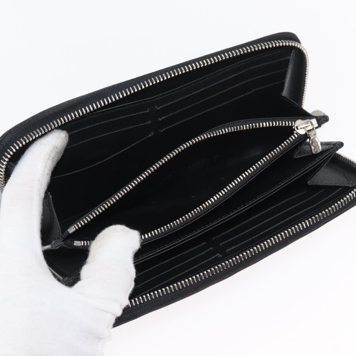 LOUIS VUITTON Epi Wallet Leather 2 Set Black LV Auth bs31483