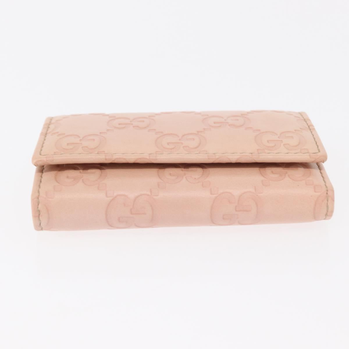 GUCCI GG Canvas Key Case Leather Suede 3 Set Black Pink Auth bs31486