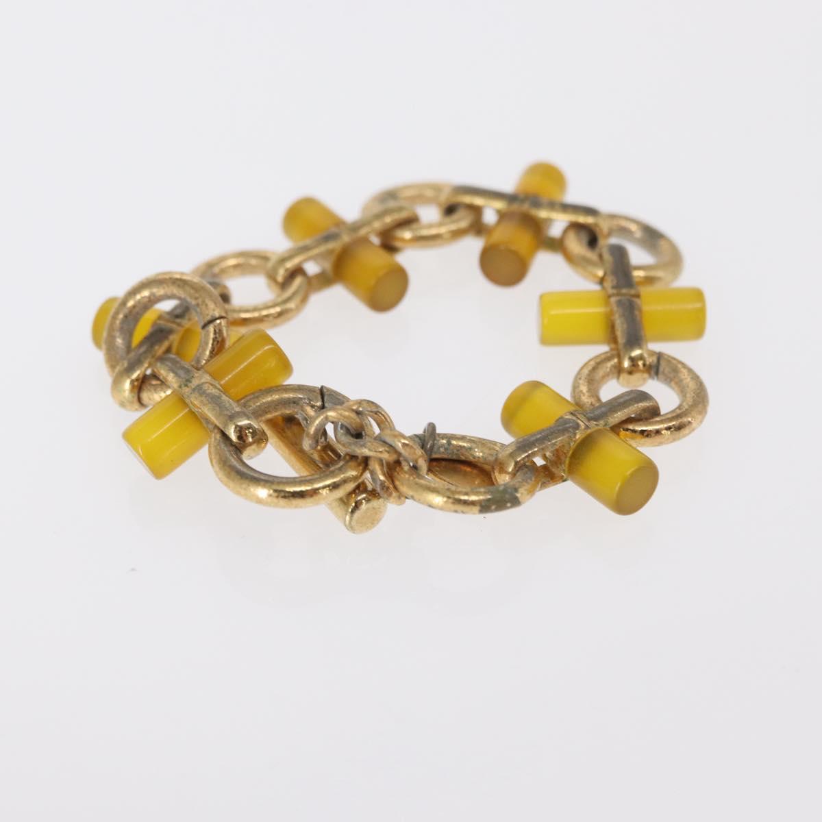 LOEWE Charm Leather metal 2 Set Beige Gold Auth bs31490