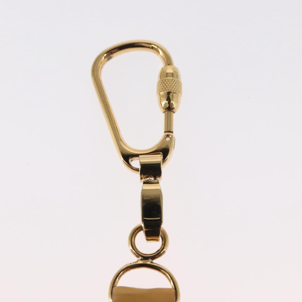 LOEWE Charm Leather metal 2 Set Beige Gold Auth bs31490