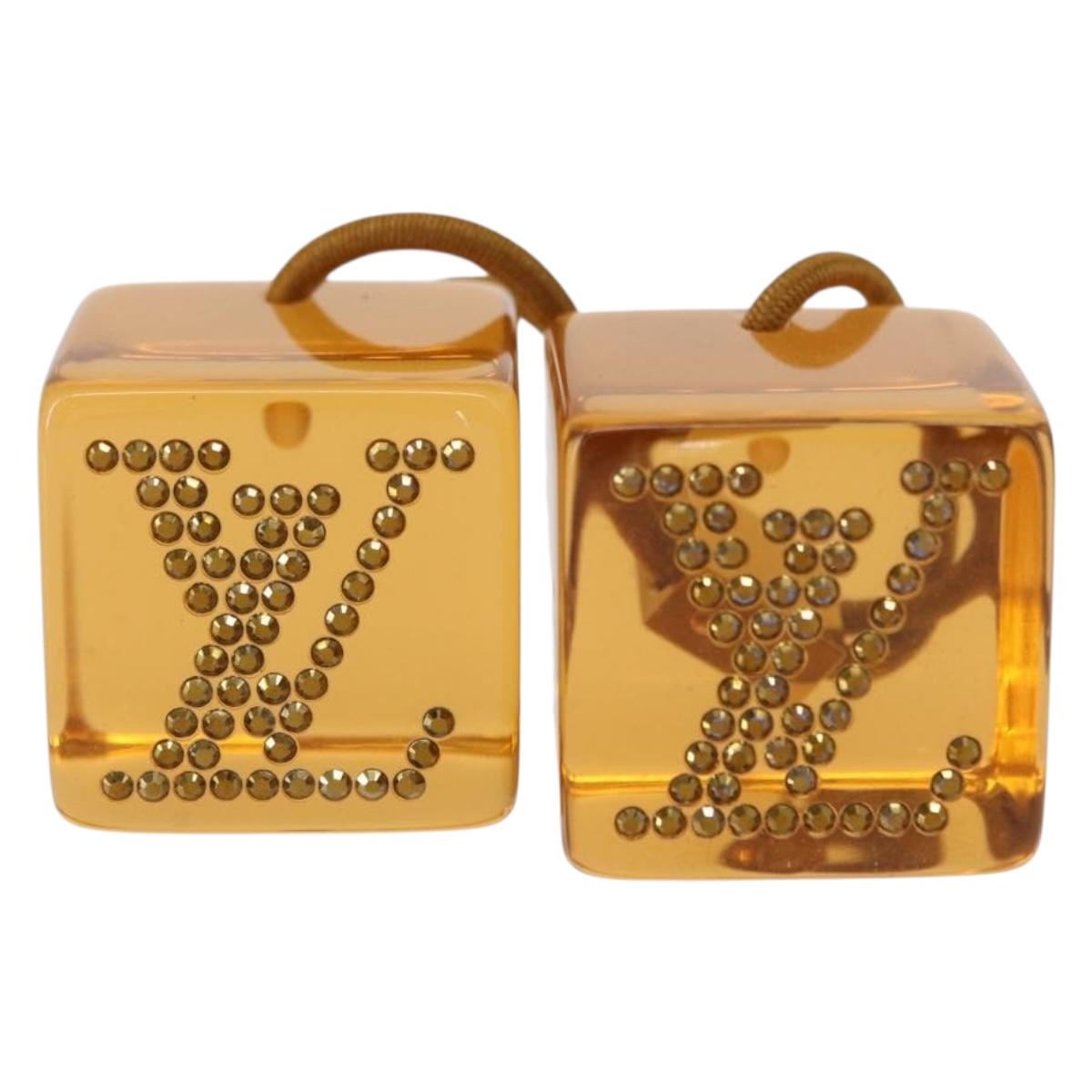 LOUIS VUITTON Hair Tie plastic Brown LV Auth bs31492