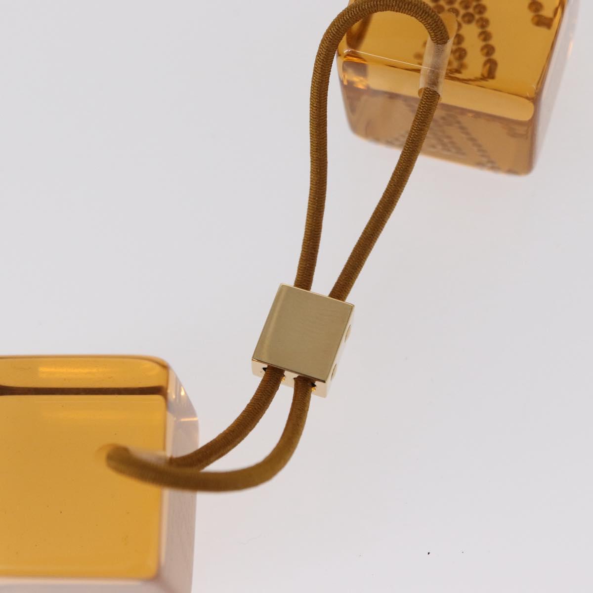 LOUIS VUITTON Hair Tie plastic Brown LV Auth bs31492