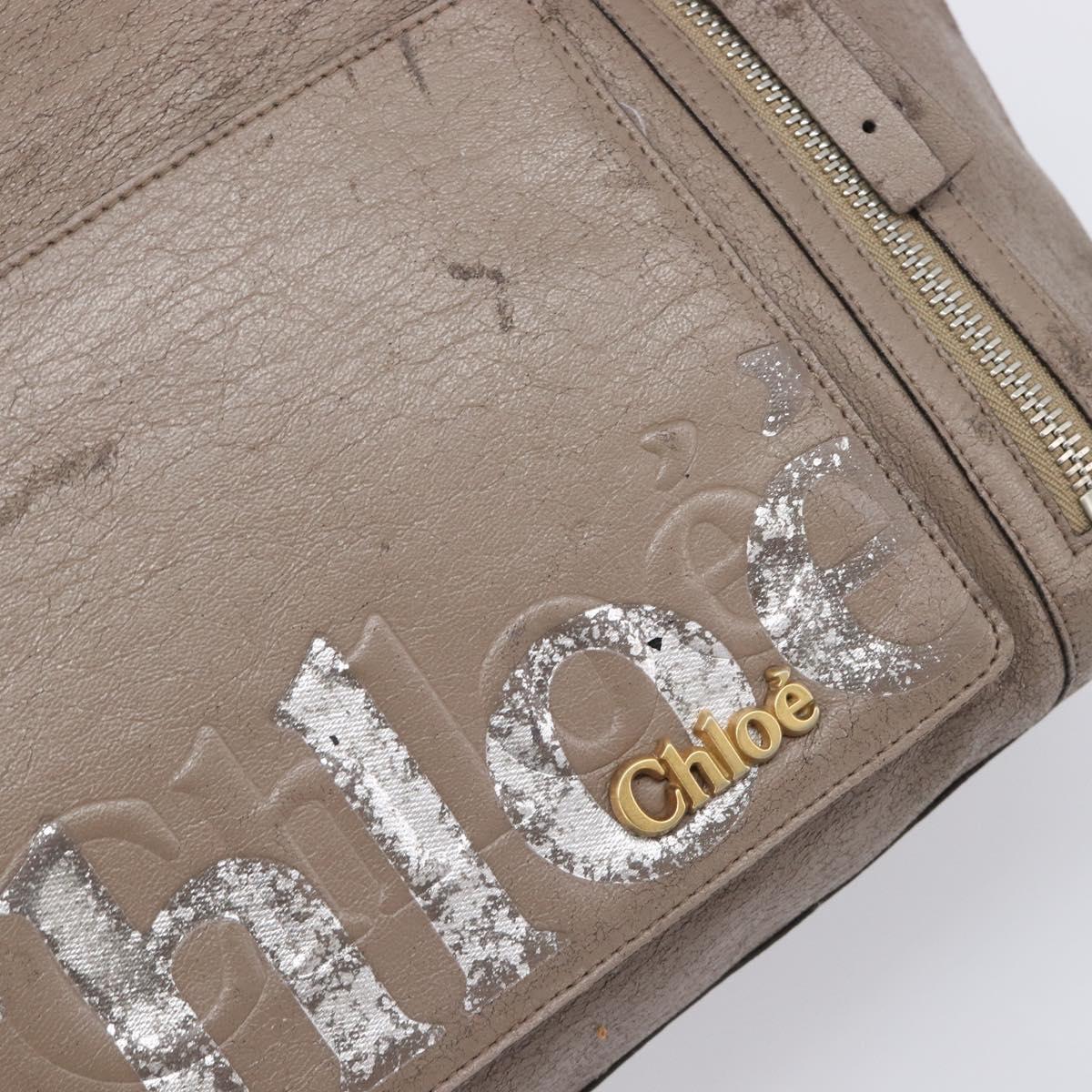 Chloe Tote Bag Leather 2 Set Black Beige Auth bs31501