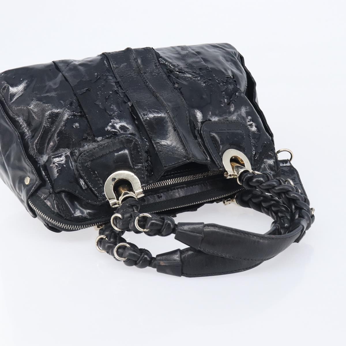 Chloe Tote Bag Leather 2 Set Black Beige Auth bs31501