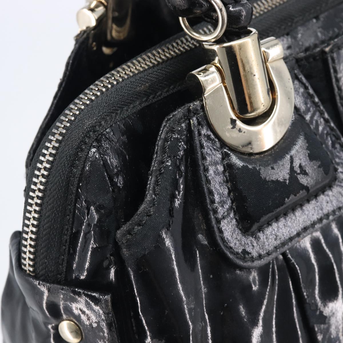Chloe Tote Bag Leather 2 Set Black Beige Auth bs31501