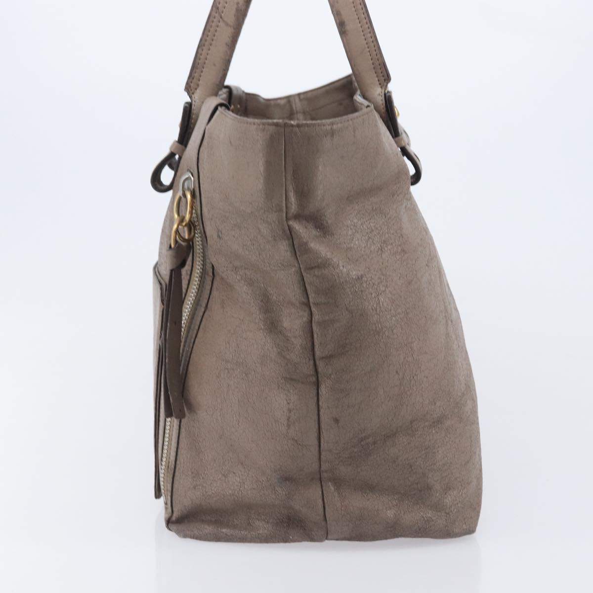 Chloe Tote Bag Leather 2 Set Black Beige Auth bs31501