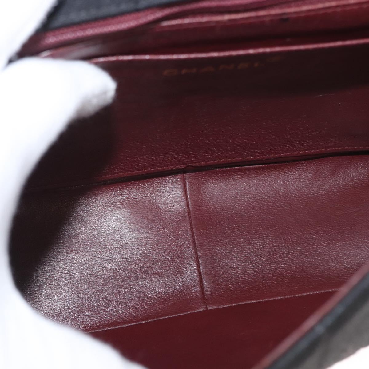 CHANEL Mademoiselle Shoulder Bag Cotton Black Gold CC Auth bs31506