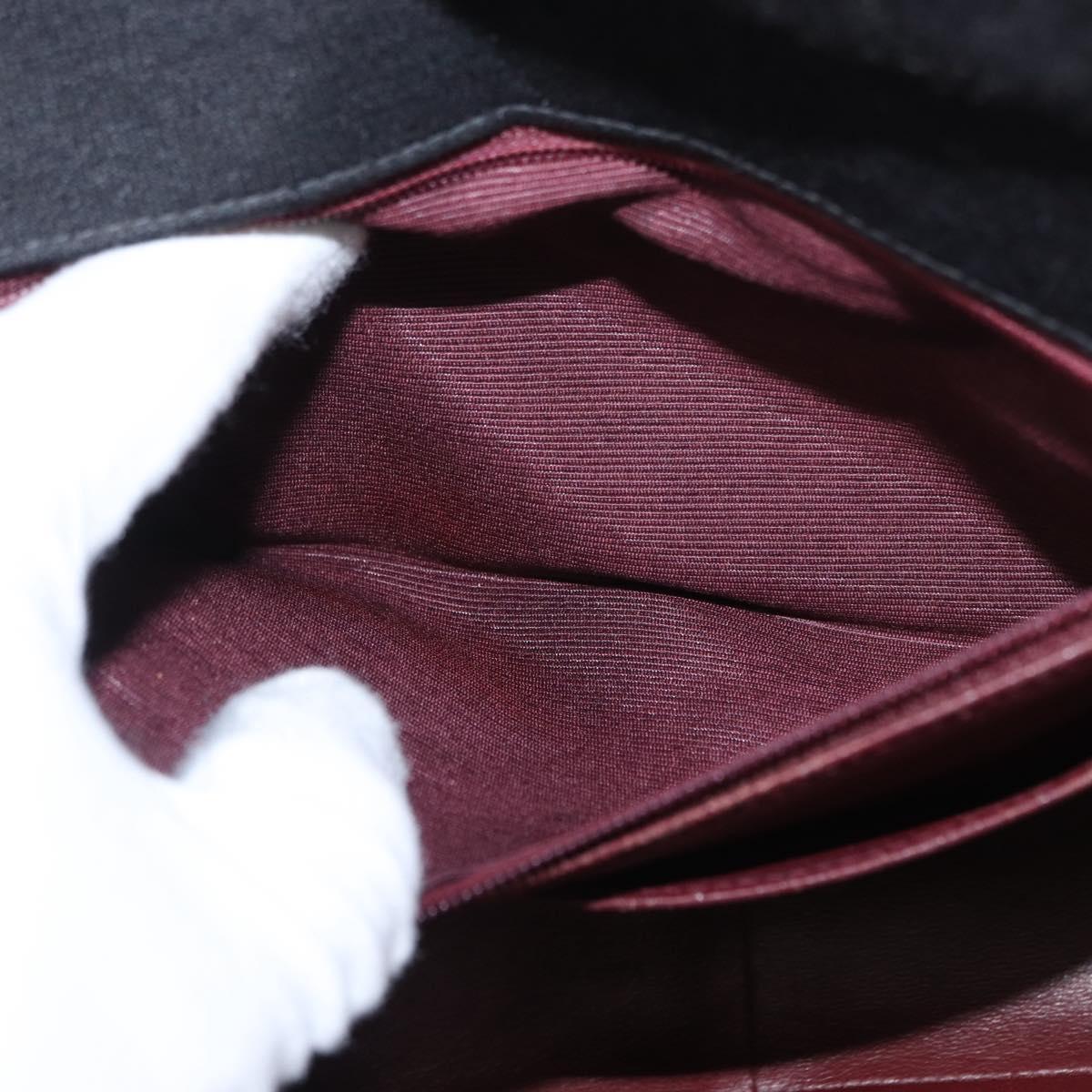 CHANEL Mademoiselle Shoulder Bag Cotton Black Gold CC Auth bs31506