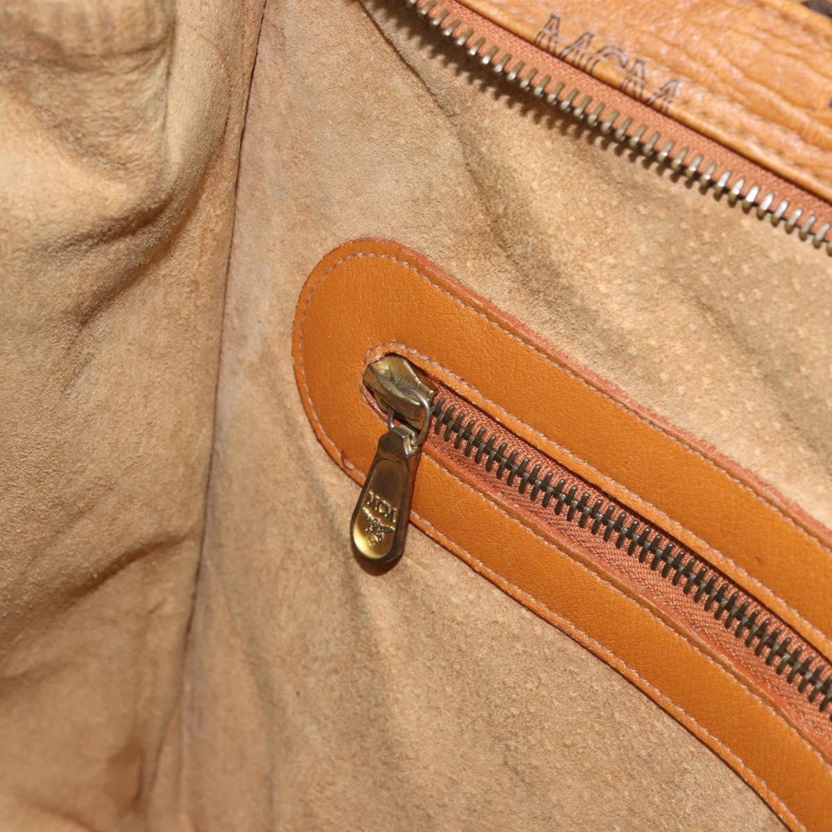 MCM Logogram Vicetos Tote Bag PVC Leather Brown Gold Auth bs31511