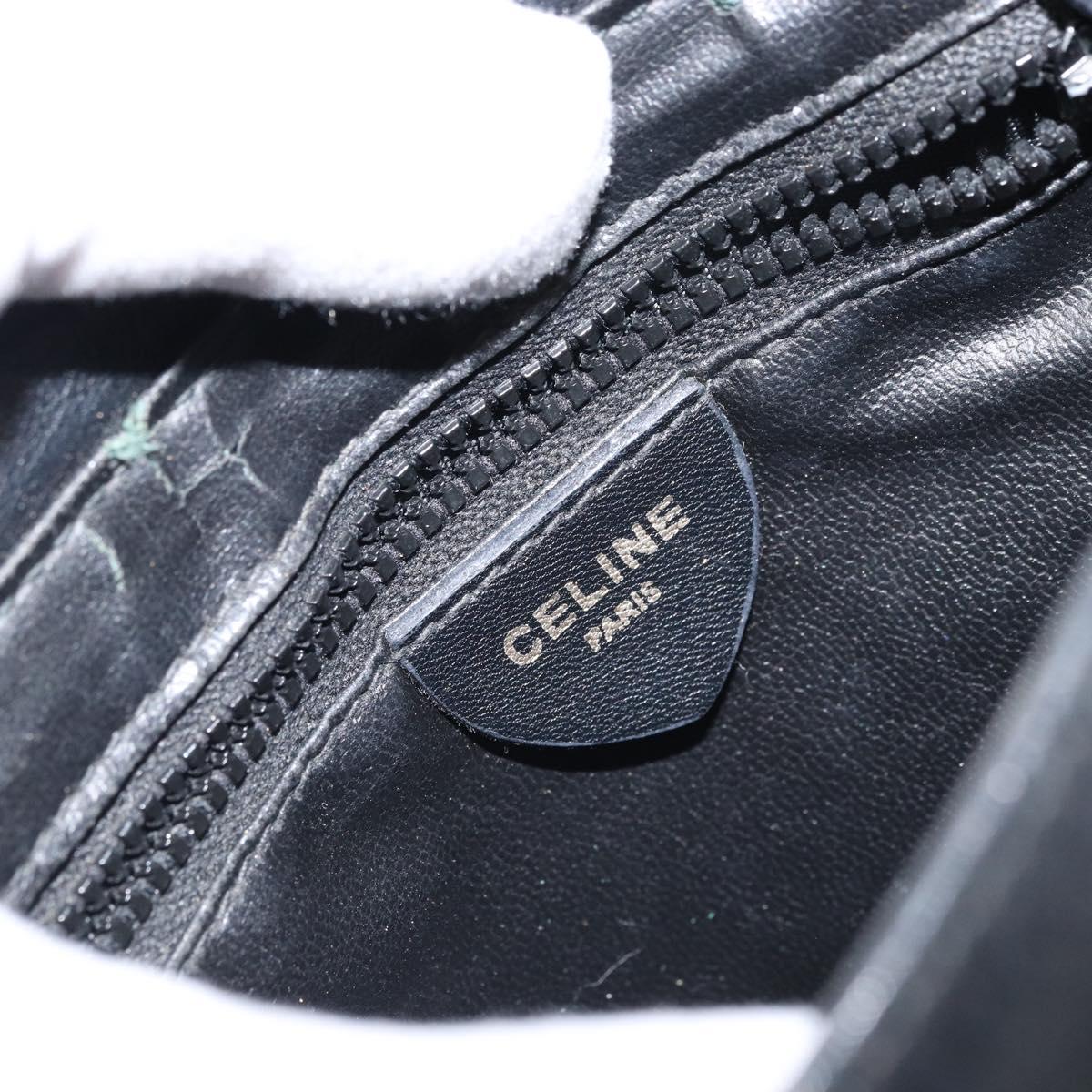 CELINE Shoulder Bag Leather Black Gold Auth bs31512