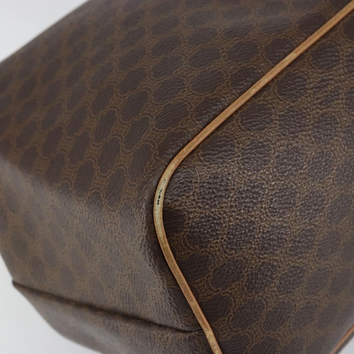 CELINE Macadam Canvas Tote Bag PVC Leather Brown Gold Auth bs31514