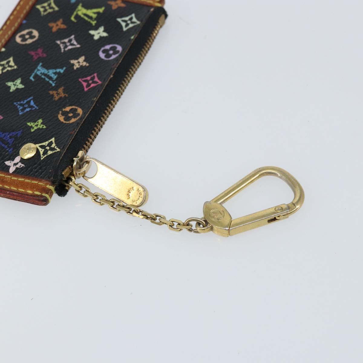 LOUIS VUITTON Multicolor Pochette Cles Coin Purse Black M13664 LV Auth bs31521