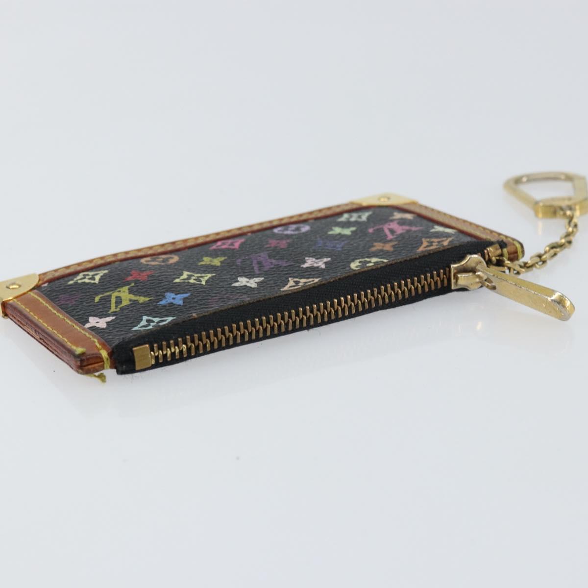 LOUIS VUITTON Multicolor Pochette Cles Coin Purse Black M13664 LV Auth bs31521